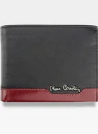 Portfele - Pierre Cardin, Portfel skórzany męski, Tilak37 8804, czarny/czerwony, ochrona RFID - miniaturka - grafika 1