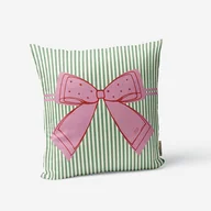 Ozdoby bożonarodzeniowe - Poduszka świąteczna - Kokarda - zielona - miniaturka - grafika 1