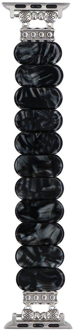 GlacierX bransoleta do smartwatcha Resin Stretch Bracelet Onyx Vein do Apple Watch 38/40/41mm Czarna