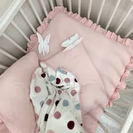 Pościel dla dzieci - Pościel z falbanką pudrowa plumeti dla dzieci i nastolatków różne rozmiary - miniaturka - grafika 1