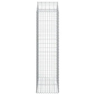 VIDAXL Łukowaty kosz gabionowy 100x50x180/200 cm, galwanizowane żelazo - Ogrodzenia - miniaturka - grafika 5