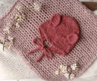 Czapki dla dzieci - Bonetka Tuliś różowy Baby Alpaka + Merino - miniaturka - grafika 1