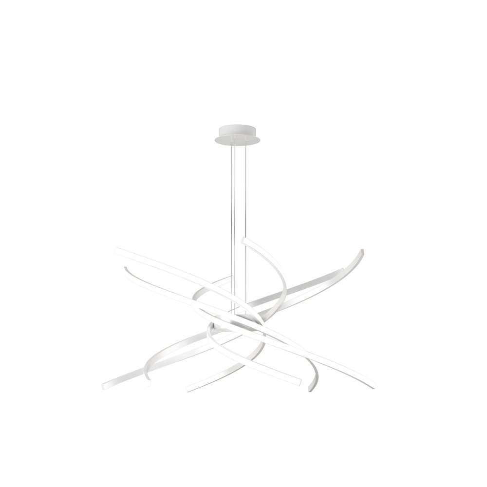 Nowoczesna lampa wisząca Tornado Aluminium Biała Led 69W D.80Cm Naturalne światło