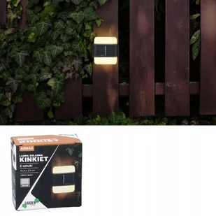Komplet 2 lampek solarnych - kinkiet 9 x 9 x 2.3 cm arras led ciepły biały - Garden Line - Lampy ogrodowe - miniaturka - grafika 1