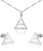 Zestawy biżuterii dla kobiet - Komplet biżuterii srebrnej trójkąty - miniaturka - grafika 1