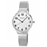 Zegarki damskie - Srebrny damski zegarek z bransoleta mesh PACIFIC X6176-01 - miniaturka - grafika 1