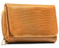 Portfele - Brązowy mały portfel damski 4U CAVALDI zatrzask i suwak modny rozbudowany na karty - miniaturka - grafika 1