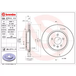 Tarcza hamulcowa BREMBO 09.C711.11 - Tarcze hamulcowe - miniaturka - grafika 1