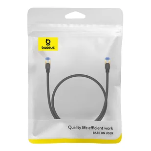 Kabel sieciowy w oplocie kat. 7 Baseus Ethernet RJ45, 10Gbps, 0,5m (czarny) - Kable miedziane - miniaturka - grafika 8