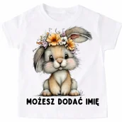 Koszulki dla dziewczynek - Koszulka z zajączkiem na Wielkanoc - wzór zajączek60-39 - miniaturka - grafika 1