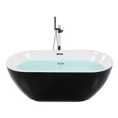 Wanny z hydromasażem - Wanna Wolnostojąca Led Z Hydromasażem 170 X 80 Cm Czarna Nevis Iii! - miniaturka - grafika 1