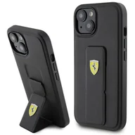 Etui i futerały do telefonów - Ferrari FEHCP15SGSPSIK iPhone 15 / 14 / 13 6.1" czarny/black hardcase Grip Stand Metal Logo - miniaturka - grafika 1