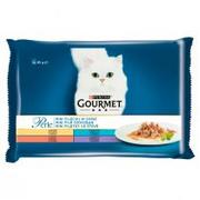 Mokra karma dla kotów - PURINA Gourmet Perle Karma dla kota fileciki w sosie Ind/kacz/tuń/jag  4 x 85g - miniaturka - grafika 1