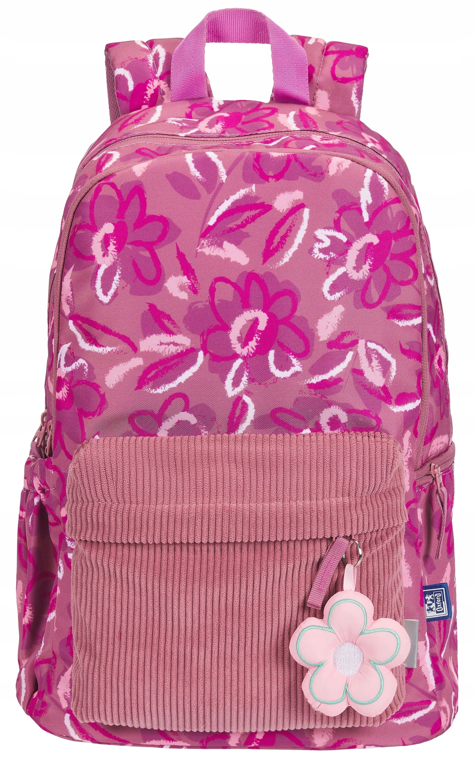 Plecak Młodzieżowy Oxford Bloom – Ciemnoróżowy 2 Komory Mieści A4 26L