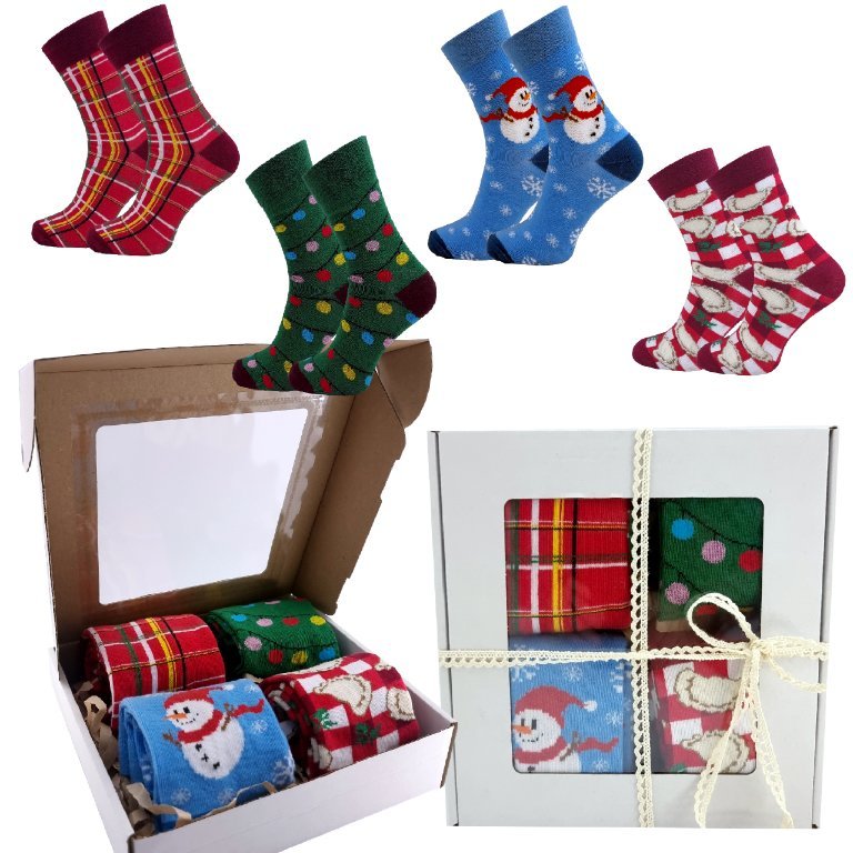 SKARPETY MĘSKIE SKARPETKI BAWEŁNIANE ŚWIĄTECZNE NA PREZENT ZESTAW 41-43