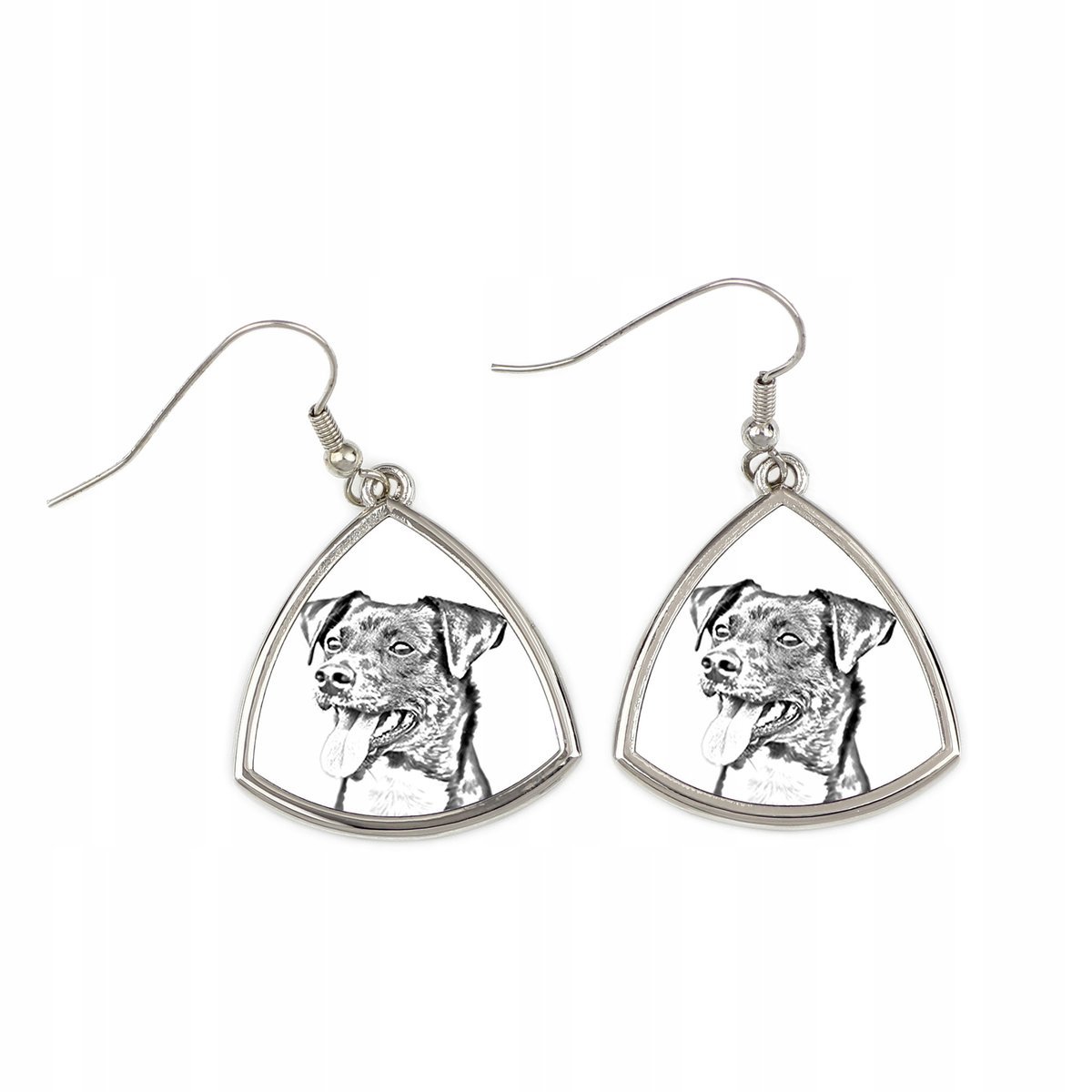 Duńsko-szwedzki pies wiejski - kolczyki z psem, wiszące kolczyki ze zdjęcie