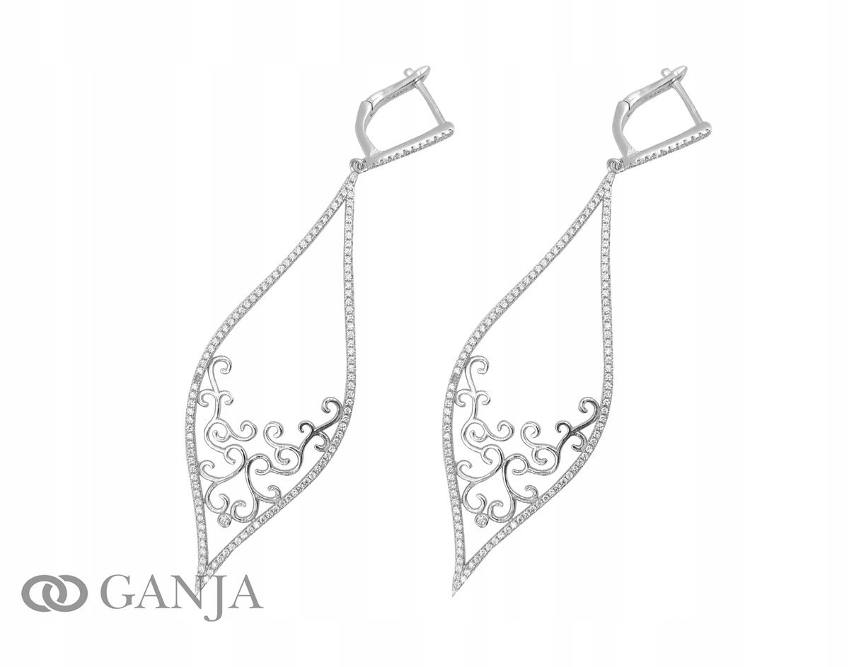 Ażurowe kolczyki srebrne 925