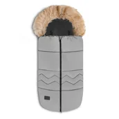 Śpiworki dla dzieci - Lionelo LIONELO Frode Śpiworek dla dzieci, do sanek, fotelika, wózka, antyalergiczny, wodoodporny, ciepły, futerko, zimowy 90x45 cm - miniaturka - grafika 1