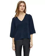 Swetry damskie - Desires Damski sweter Leila 3/4, granatowy, XXL - miniaturka - grafika 1