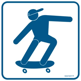 RA111 JAZDA NA DESKOROLKACH DOZWOLONA, FN - FOLIA SAMOPRZYLEPNA; (100X100MM) - Systemy ekspozycyjne i znaki informacyjne - miniaturka - grafika 1