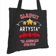 Torby i wózki na zakupy - Torba Bawełniana dla Artysty Czarna Na Prezent ekologiczna Trwały Nadruk - miniaturka - grafika 1