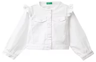 Kurtki i płaszcze dla dziewczynek - United Colors of Benetton Kurtka dżinsowa dla dziewczynek, Biały 701, 98 - miniaturka - grafika 1