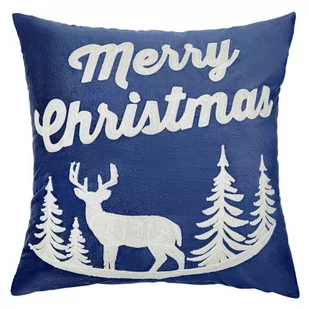 Poszewka 45 x 45 Świąteczna Renifer Granat - Pozostałe akcesoria świąteczne - miniaturka - grafika 1