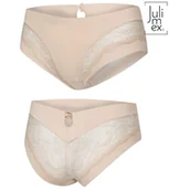 Komplety bielizny - Brazyliany Damskie Bezszwowe Z Koronką Kiss Julimex Beżowe  M - miniaturka - grafika 1
