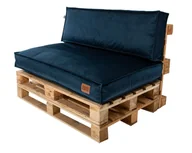 Pokrowce na meble ogrodowe - Cushions for euro pallets 120/80/15 set granulate mattress + backrest upholstery fabric - navy blue - miniaturka - grafika 1