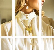 Naszyjniki - Naszyjnik z bransoletką Perła & Złoto - miniaturka - grafika 1