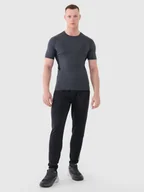 Spodnie sportowe męskie - 4F Spodnie treningowe szybkoschnące męskie - czarne L - miniaturka - grafika 1