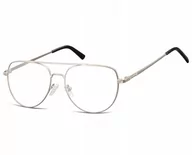 Okulary korekcyjne, oprawki, szkła - Sunoptic Okulary oprawki korekcyjne pilotki zerówki 889E srebrne - miniaturka - grafika 1