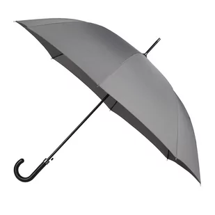 Parasol długi męski Blue Drop ze skórzana rączką, szary - Parasole - miniaturka - grafika 1