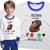 Piżamy dla dziewczynek - Piżama dziecięca Muszę Iść Bóbr Dzwoni 110/116 - VoloDonum - miniaturka - grafika 1