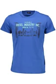 Koszulki męskie - DIESEL T-SHIRT Z KRÓTKIM RĘKAWEM MĘSKI NIEBIESKI - miniaturka - grafika 1