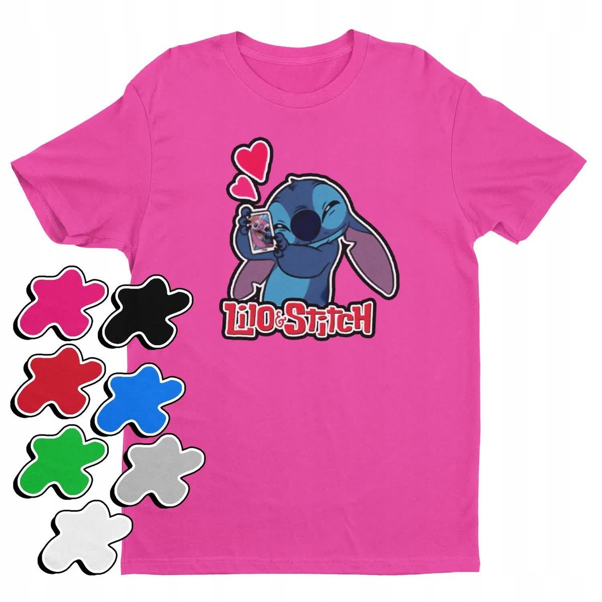 Koszulka T-Shirt Dziecięca Z Nadrukiem Duży Wybór Lilo Stitch -L 146-152