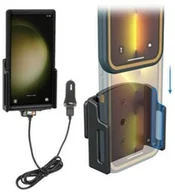 Uchwyty samochodowe do telefonów - Uchwyt samochodowy USB-C do Oppo Find N2 Flip bez futerału oraz w futerale lub etui o wymiarach: 70-83 mm (szer.), 2-10 mm (grubość) z wbudowanym kablem USB-C oraz ładowarką samochodową obsługujący Android Auto. - miniaturka - grafika 1