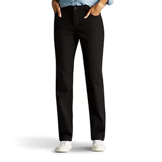 Spodnie damskie - Lee Damskie spodnie jeansowe natychmiastowo slims klasyczny luźny krój monroe proste nogawki, Czarny, 44-Kr�tki - grafika 1
