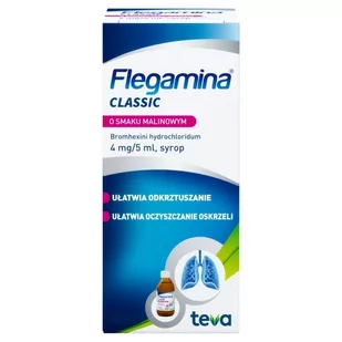 Flegamina Classic syrop o smaku malinowym 200 ml - Przeziębienie i grypa - miniaturka - grafika 1