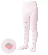 Rajstopy dziecięce - Rajstopki dla dziewczynki w truskawki art. 071 364 melanż jasno różowe - miniaturka - grafika 1