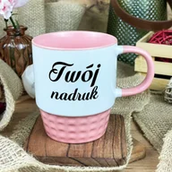 Kubki - Pastelowy różowy kubek Diamond z Twoim nadrukiem - miniaturka - grafika 1