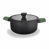 Garnki - Garnek Sycylia 20 cm 2,5 l zielone uchwyty czarny - miniaturka - grafika 1