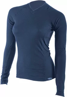 Koszulki sportowe damskie - COOL V-dekolt T-shirt z długim rękawem - damski .XXL .ciemnoniebieski - grafika 1