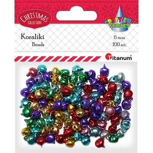 Titanum Dzwoneczki metalowe średnicy 6mm 100szt mix kolorów TITANUM - Pozostałe akcesoria dla plastyków - miniaturka - grafika 2