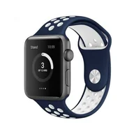 Akcesoria do smartwatchy - Pasek do zegarka Apple Watch Nike Sport 38/40/41mm granatowy-biały Rhino - miniaturka - grafika 1