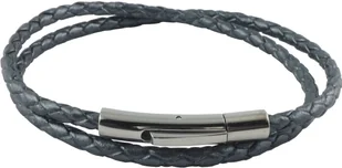 König Design skórzany naszyjnik skórzany pasek skórzana bransoletka 5 mm męski naszyjnik 17 cm - 100 cm pleciony, długość: 75 centymetrów, kolor: grafitowo-szary - Naszyjniki męskie - miniaturka - grafika 1