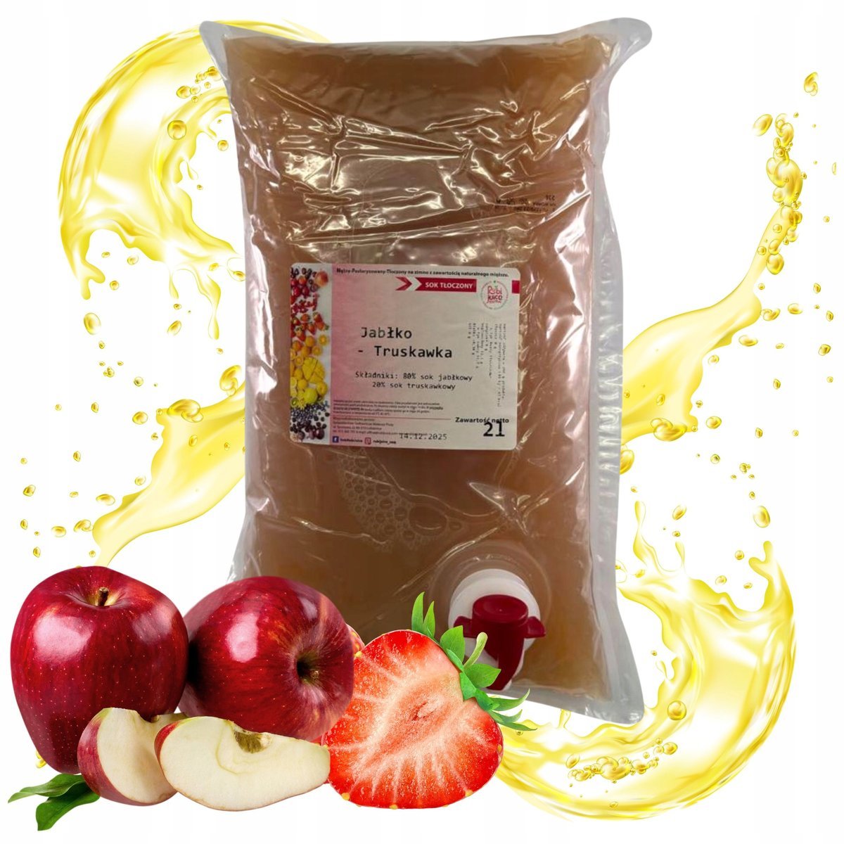 Sok Jabłko truskawka 2l 100% NFC tłoczony naturalny bez dodatku cukru