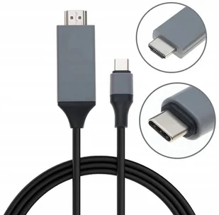 KABEL ADAPTER PRZEJŚCIÓWKA THUNDERBOLT USB TYP C DO HDMI 4K 30Hz MHL 200cm - Adaptery i przejściówki - miniaturka - grafika 1