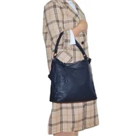 Torebki damskie - Torebka Damska Worek Czarny Na Ramię - miniaturka - grafika 1