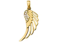 Wisiorki - Złota zawieszka 585 skrzydło z cyrkoniami - miniaturka - grafika 1